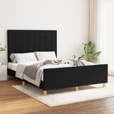  Za krevet s uzglavljem crni 140 x 200 cm od tkanine | shoptok.hr