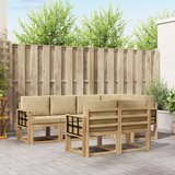 Set vanjskih sofa 7 kom. Bijela i bež Poliester Smeđa 247 x 128,5 x 73 cm | shoptok.hr