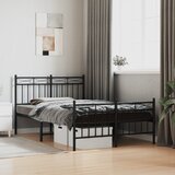 vidaXL Metalni okvir kreveta uzglavlje i podnožje crni 120x200 cm Cijene