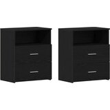  Noćni ormarić s ladicama 2 pcs Crni hrast 50 x 32 x 60 cm | Eponuda.com