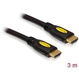 Delock hdmi priključni kabel hdmi-a vtič\, hdmi-a vtič 3.00 m črna 82454 pozlačeni konektorji hdmi kabel, (20419205) Cene