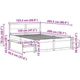  Okvir kreveta bez madraca 120 x 200 cm od masivne borovine | shoptok.hr