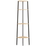  Kutna polica s 4 razine svijetlosmeđa i crna 45,5x31,5x150 cm | Eponuda.ba