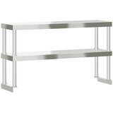  Polica za radni stol s 2 razine 110x30x65 cm nehrđajući čelik | shoptok.hr