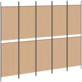  5-Panelni Pregrađivač Bež 250 x 200 cm Tkanina | shoptok.hr