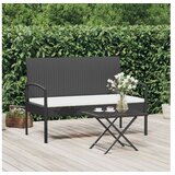  Vrtna klupa s jastukom crna 105 cm od poliratana | shoptok.hr