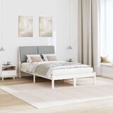  Okvir za krevet s uzglavljem Bijelo 120 x 190 cm tkanina | shoptok.hr