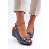 EVENTO PE1 Women's Lightweight Wedge Sandals Comfort Shoe Blue Efravia | Shoptok.si