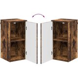 vidaXL Kopalniška omarica z vrati Dimljeni hrast 30 x 31,5 x 61 cm | Shoptok.si