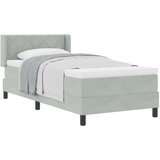 vidaXL Posteljni box s Prevleko in Vzmetnico Svetlo Siva 100x200 cm Velur | Shoptok.si