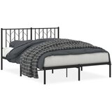 Maison Chic Kovinski Posteljni okvir - Dvoposteljna postelja - Zakonska postelja z vzglavjem črn 135x190 cm, (21693023) Cene