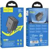 hoco. Zidni punjač Streamer (N35) - Dual Port 2x Type-C PD45W - crni | shoptok.hr