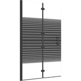  Sklopiva pregrada za tuš ESG 80 x 140 cm crna | shoptok.hr