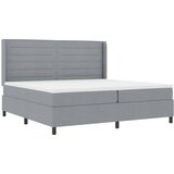  LED Box Spring Krevet Svijetlo siva 200 x 200 cm tkanina | shoptok.hr