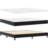 vidaXL crni krevet s opružnom podlogom i madracem, 200 x 200 cm, umjetna koža | shoptok.hr