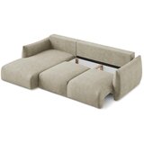 Makamii Bež sklopiva kutna garnitura od šenila (s lijevim kutom/s ležaljkom) Leila – | shoptok.hr