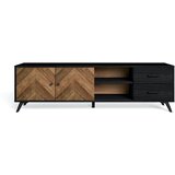Marckeric Crna TV komoda u dekoru oraha 181x53 cm Chevrons - | shoptok.hr