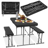 Set za catering stol + klupe 105 x 65 x 69 cm crni Slike