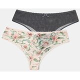 Sinsay Brazilske gaćice od mrežastog materijala s poliamidom s cvjetnim motivom 2 pack | shoptok.hr