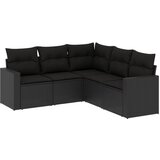  The Living Store Vrtna sedežna garnitura z blazinami 5-delna črna poli ratan - Vrtna Sedežna Garniture, (21447648) | Shoptok.si