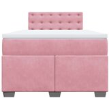 vidaXL Box spring postelja z vzmetnico roza 120x200 cm žamet | Shoptok.si