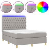 Maison Chic Box spring postelja - Vzmetna postelja z vzmetnico LED sv. siva 140x200 cm blago SL9388, (21902675) | Shoptok.si