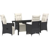 vidaXL 5 delni vrtni jedilni set z blazinami - Črni poli ratan, (22087522) | Shoptok.si