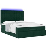  Ottoman krevet s madracima i LED diodama tamnozeleni 140x190 cm baršun | Eponuda.com