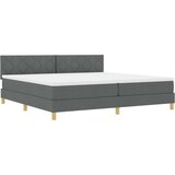 vidaXL Postelja z Box Spring sistemom Temno siva 200x200 cm Tkanina | Shoptok.si
