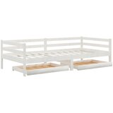  Dnevni ležaj s ladicama 90 x 200 cm bijeli od masivne borovine | Eponuda.ba