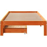 vidaXL Posteljni okvir s predali voščeno rjav 90x190 cm trdna borovina | Shoptok.si