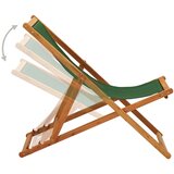  Sklopiva stolica za plažu od drva eukaliptusa i tkanine zelena | shoptok.hr