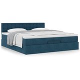  Ottoman krevet s madracem tamnoplavi 200x200 cm baršun | shoptok.hr