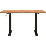  Stol Crna i svjetlosmeđa 140 x 60 cm Čvrsto Hrastovo Drvo | shoptok.hr