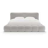 Micadoni Sivi tapecirani bračni krevet s prostorom za odlaganje s podnicom 200x200 cm Solange – | shoptok.hr