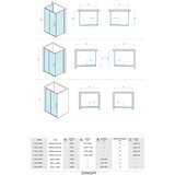 Copen Bočno staklo COPEN ATLAS BLACK 800x1950 transparentno staklo 6mm crni mat ram C-02-B4080T | Eponuda.com