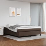 vidaXL Box spring postelja z vzmetnico rjav 160x200 cm umetno usnje Cene