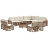 vidaXL Vrtna sedežna garnitura 13 pcs Bež in smetanasto bela, (5000270949) | Shoptok.si