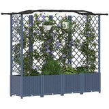  Povišeni krevet s mrežom i krovom Sivi 204 x 40 x 141 cm PP | shoptok.hr