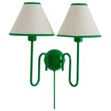 Jotex Zelena/bež lanena zidna lampa s utikačem Juliet – Cijene