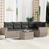  6-dijelni set vrtnih sofa od poliratana s jastucima svjetlosivi | shoptok.hr