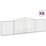 vidaXL Obokane gabion košare 8 kosi 400x30x100/120 cm pocinkano železo, (20758483) | Shoptok.si