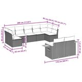  9-dijelni set vrtnih sofa od poliratana s jastucima crni | shoptok.hr