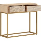 Maison Chic konzolna miza - miza ob steni 90x30x76 cm trden mangov les in železo, (21785933) u