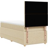  Krevet s oprugama i madracem krem 90 x 200 cm od tkanine | shoptok.hr