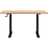  Stol Crna i prirodna 140 x 60 cm Čvrsto Hrastovo Drvo | shoptok.hr