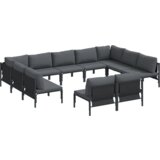 vidaXL Vrtna sedežna garnitura 11 pcs Antracitna Jeklo | Shoptok.si