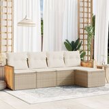  5-dijelni vrtni set sofa s jastucima bež od poliratana Cijene