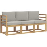  Set vanjskih sofa 3 pcs Bijela i svjetlosiva 185,5 x 63 x 73 cm | shoptok.hr