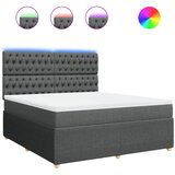 Maison Chic Box spring postelja - Vzmetna postelja z vzmetnico temno siva 180x200 cm blago SL4530, (21906220) | Shoptok.si